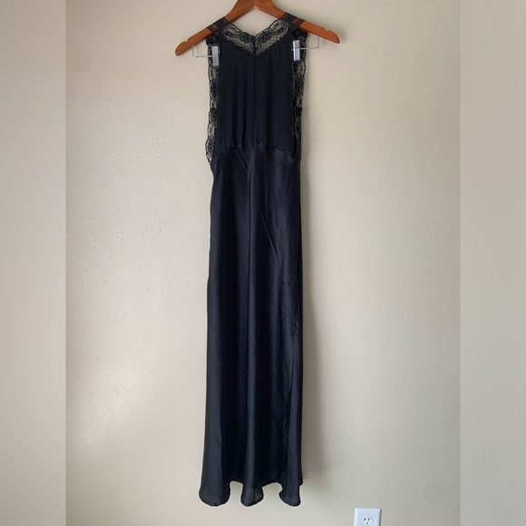 ❌SOLD❌Nasty Gal Black Satin Trim Lace Slip Dress Size Small - Picture 7 of 13